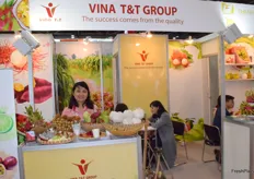 Mrs Tram Tran of VINA T&T GROUP. The company supplies a variety of fresh fruits from Vietnam.